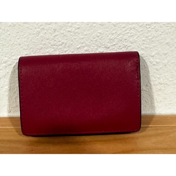 Michael Kors Saffiano Jet Set Red Small Bifold Wallet EUC - Picture 3 of 10